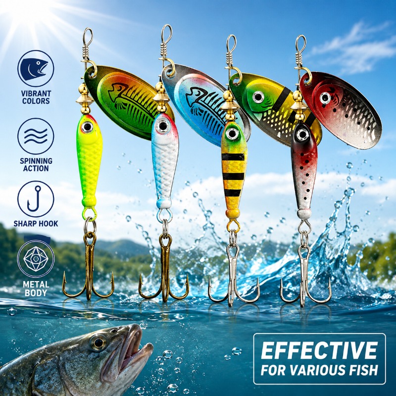 Fishing Spinner Lure Metal Rot - Fishing Lure Blade Bait avaliação e preço