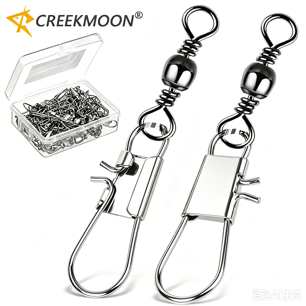 50Pc/box Stainless Steel Swive - Fishing Lure Box avaliação e preço