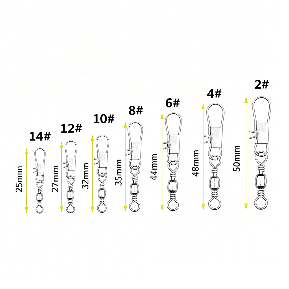 50Pc/box Stainless Steel Swive - Fishing Lure Box avaliação e preço