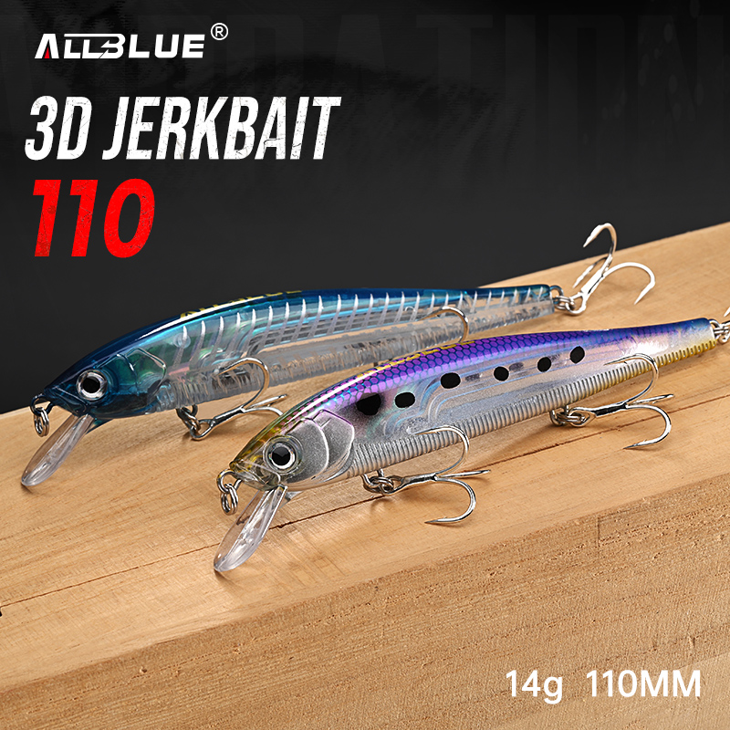 ALLBLUE 3D Jerkbait Wobbler Fi - Fishing Lure Jerkbait avaliação e preço