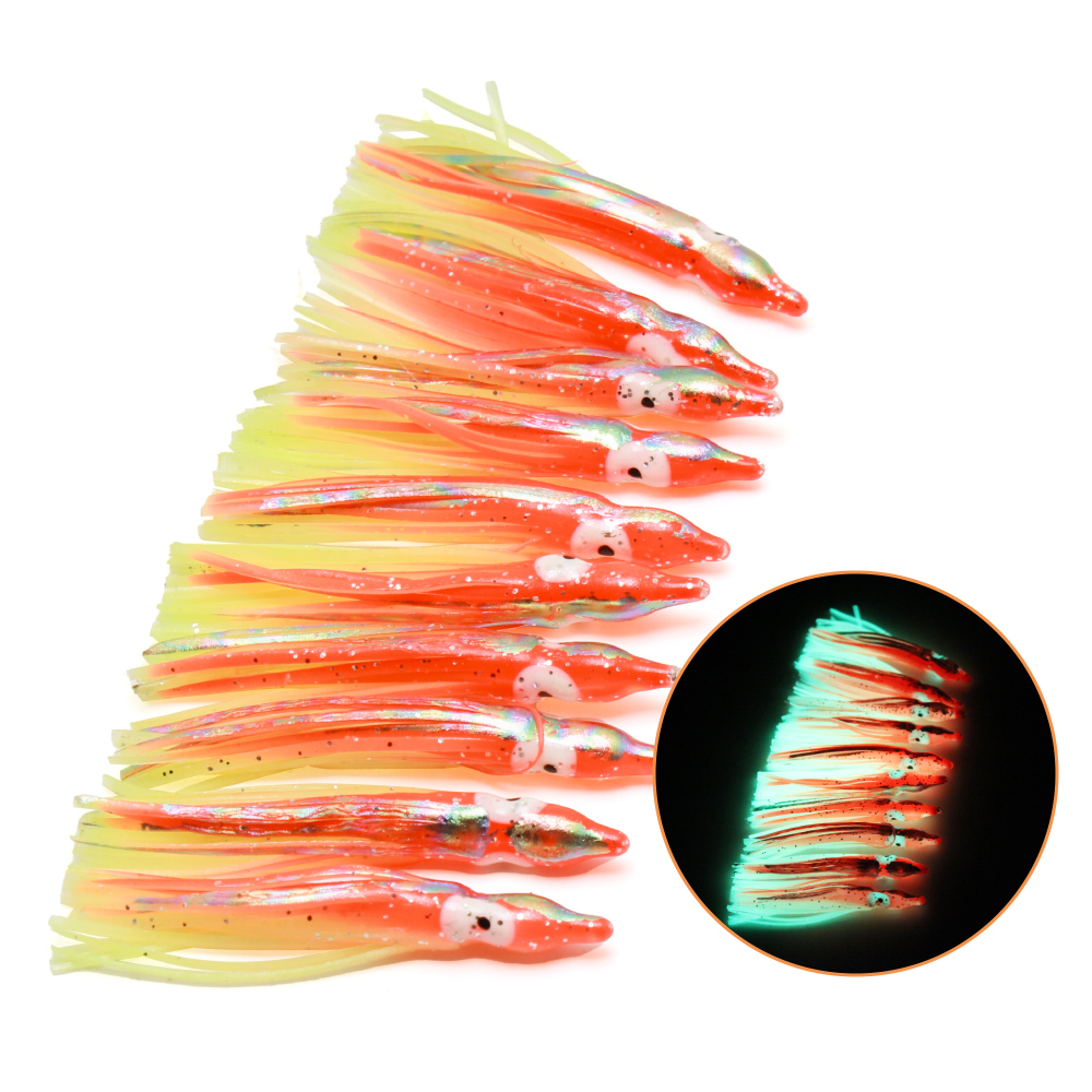 10 pcs soft light octopus squi - Fishing Lure Buzzbait avaliação e preço