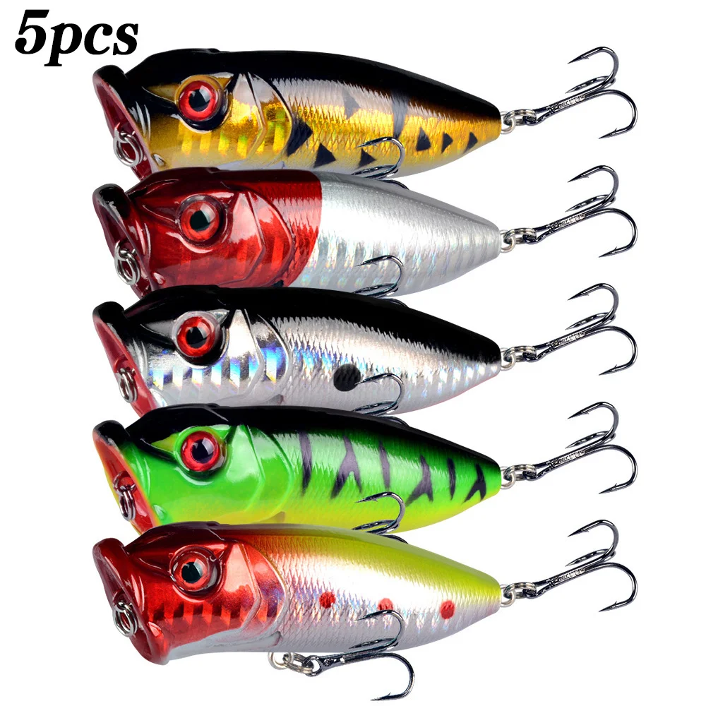 5Pcs Popper Fishing Lures 3d E - Fishing Lure Popper avaliação e preço