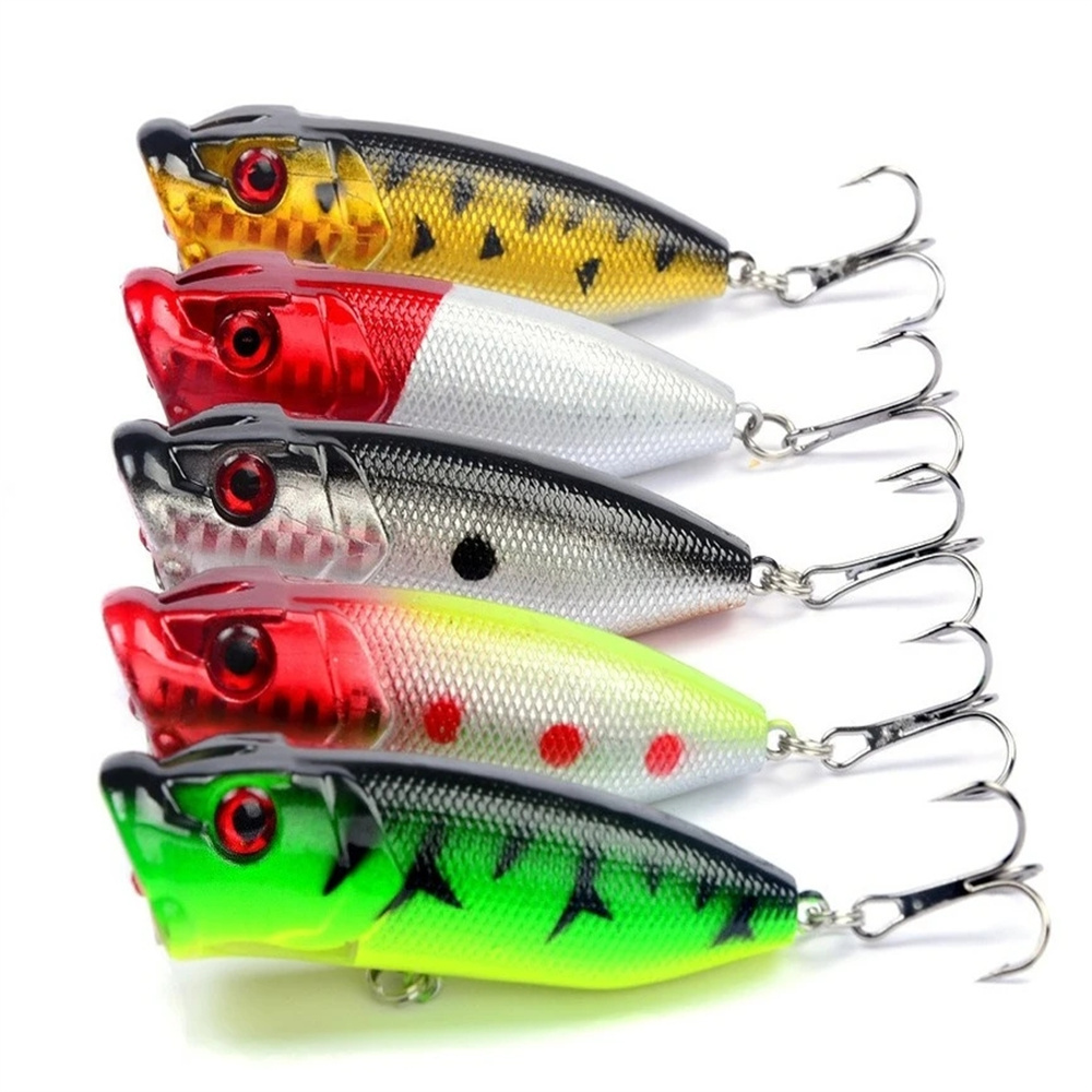 5Pcs Popper Fishing Lures 3d E - Fishing Lure Popper avaliação e preço