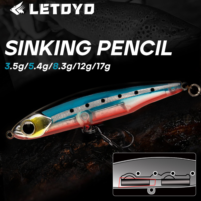 LETOYO Sinking Pencil 17g 12g- - Fishing Lure Swimbait avaliação e preço