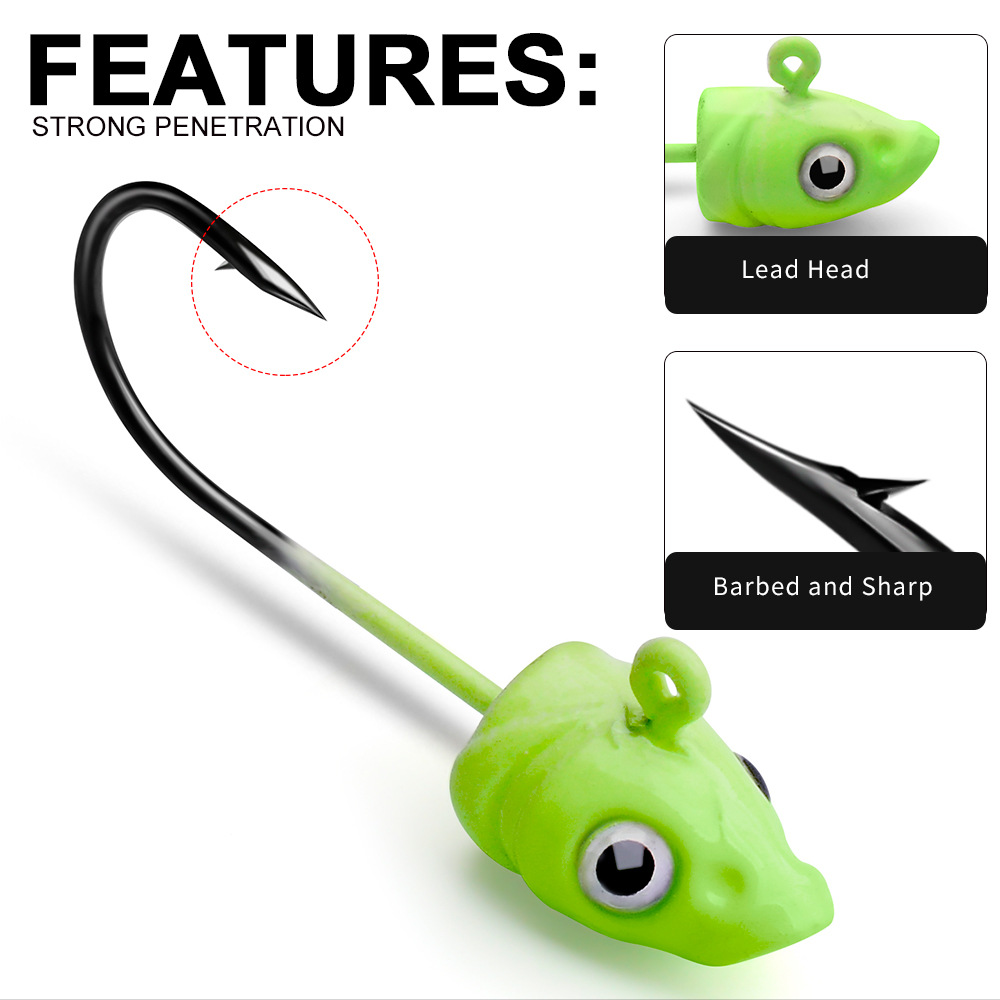 LHFSH 5Pcs Jig Head Hook Rockf - Fishing Lure Accessories avaliação e preço