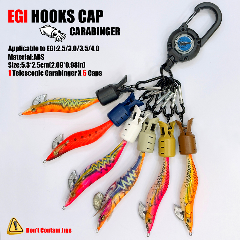 Squid Jig Hook Caps and Carabi - Fishing Lure Jig avaliação e preço