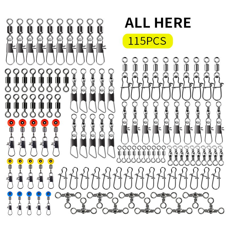 115pcs Fishing Swivel Connecto - Fishing Lure Kit avaliação e preço