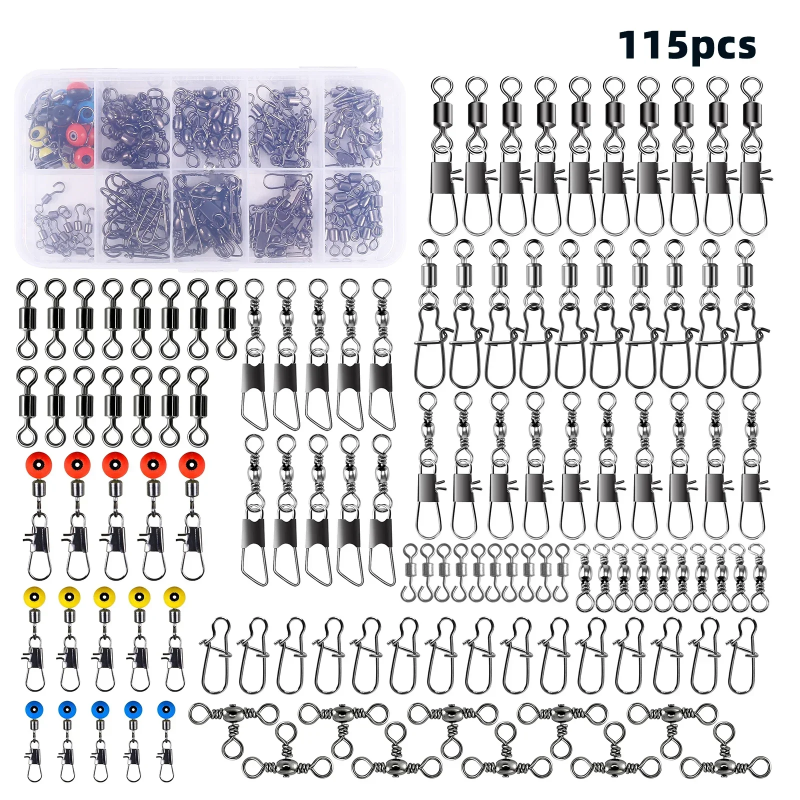 115pcs Fishing Swivel Connecto - Fishing Lure Kit avaliação e preço