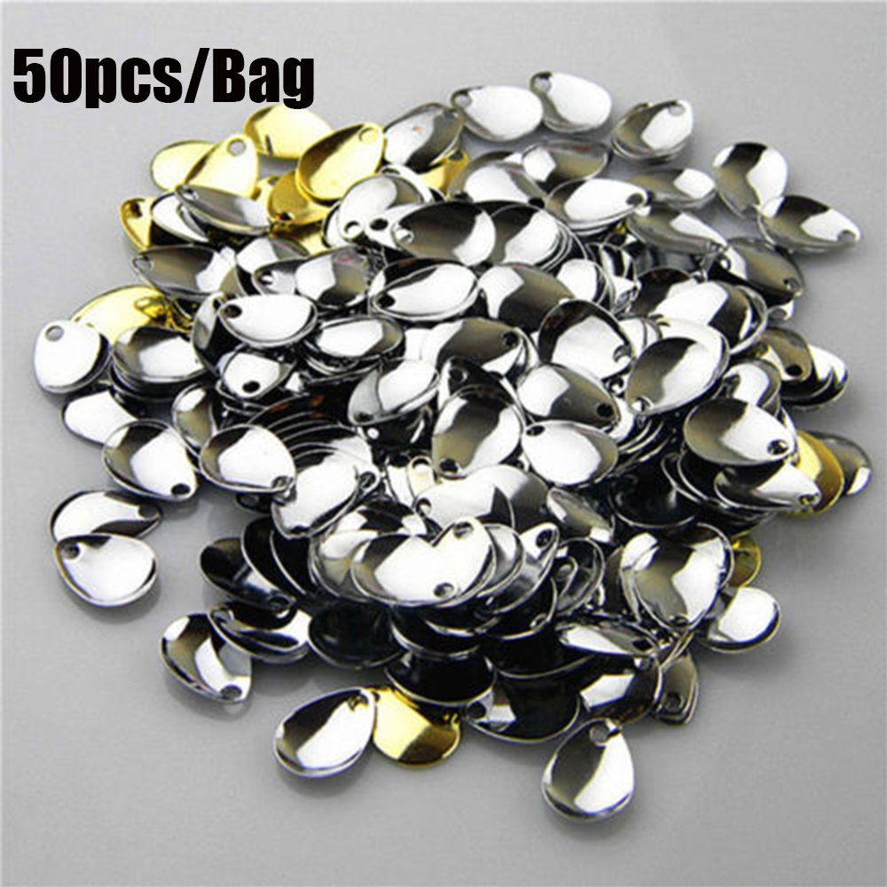 50PCS Silver Smooth Nickel Seq - Fishing Lure Spoon avaliação e preço