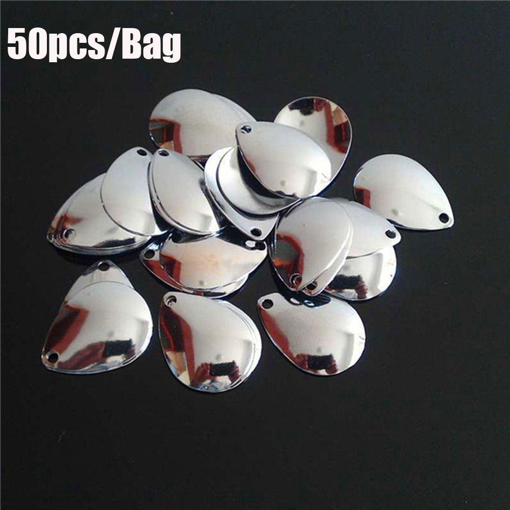 50PCS Silver Smooth Nickel Seq - Fishing Lure Spoon avaliação e preço