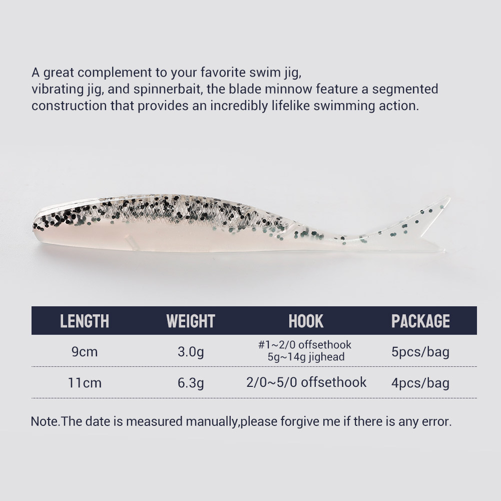 NOEBY Soft Lure Blade Minnow 9 - Fishing Lure Blade Bait avaliação e preço