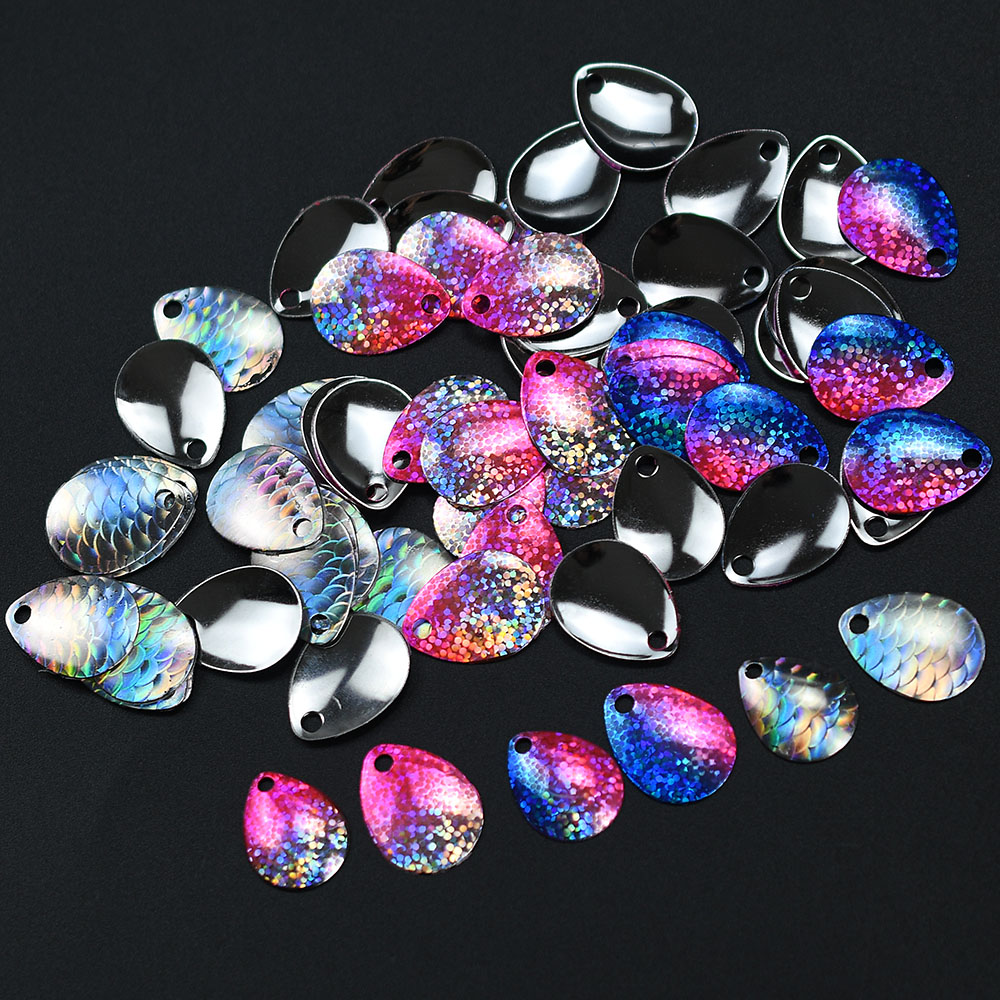 6Pcs Iridescent Fish Scale Spo - Fishing Lure Blade Bait avaliação e preço
