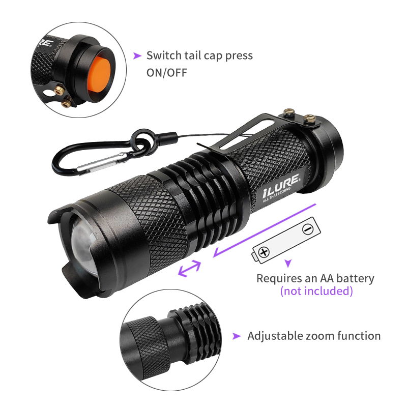 Mini UV Flashlight 395nm Ultra - Fishing Lure Jig avaliação e preço