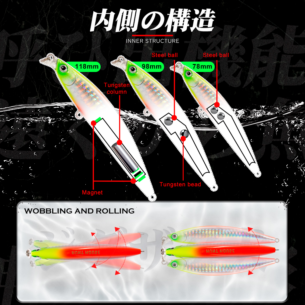 Hunthouse Jerkbait Minnow Fish - Fishing Lure Jerkbait avaliação e preço