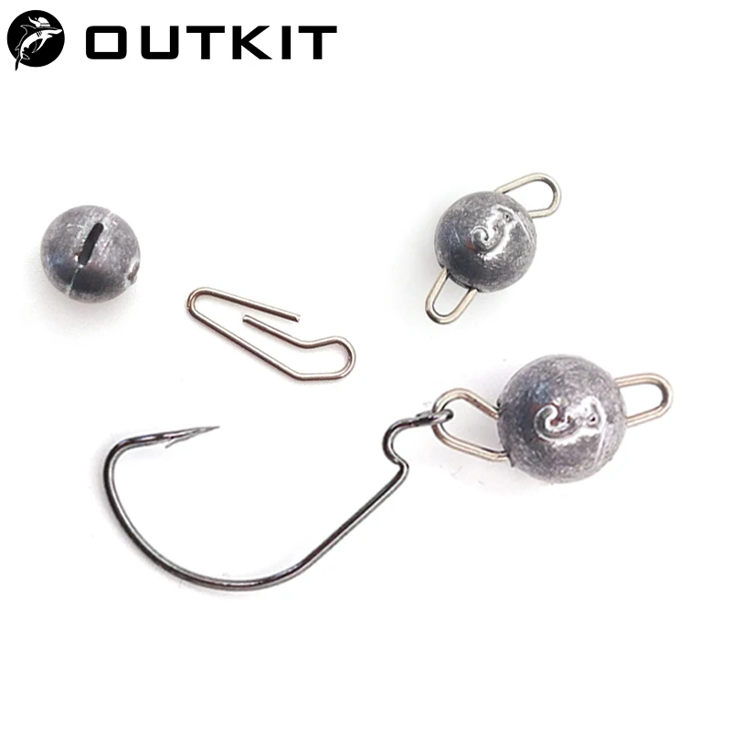 OUTKIT 10pcs/lot Lead Head Sin - Fishing Lure Accessories avaliação e preço