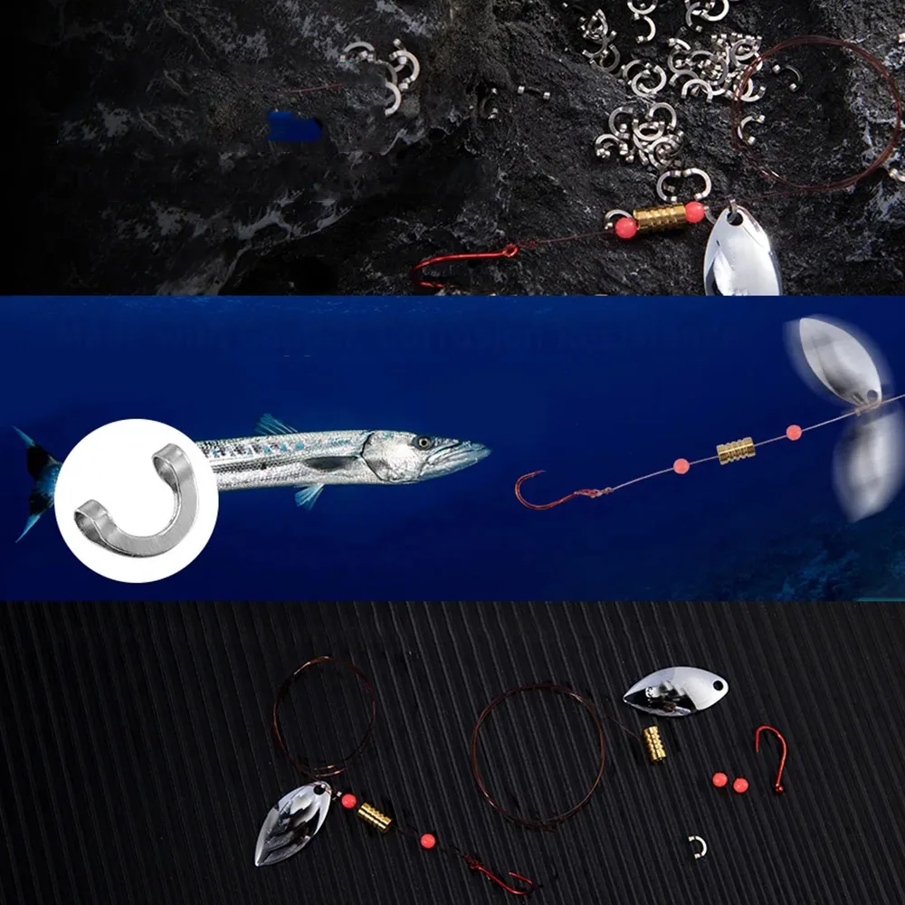 100pcs Fishing U Shaped Fixed  - Fishing Lure Spinnerbait avaliação e preço